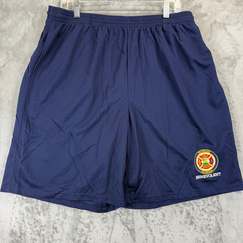 Sport-Tek Mens XL Navy Mesh Shorts Sunrise Fire Rescue Florida‎ Benevolent EMS